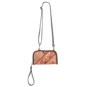 OHLAY KB316 Cross Body Upcycled Wool Genuine Leather women bag western handbag purse